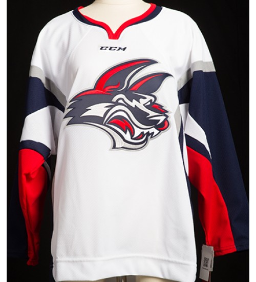 Custom ECHL 2016 Elmira Jackals Hockey Jersey Home White